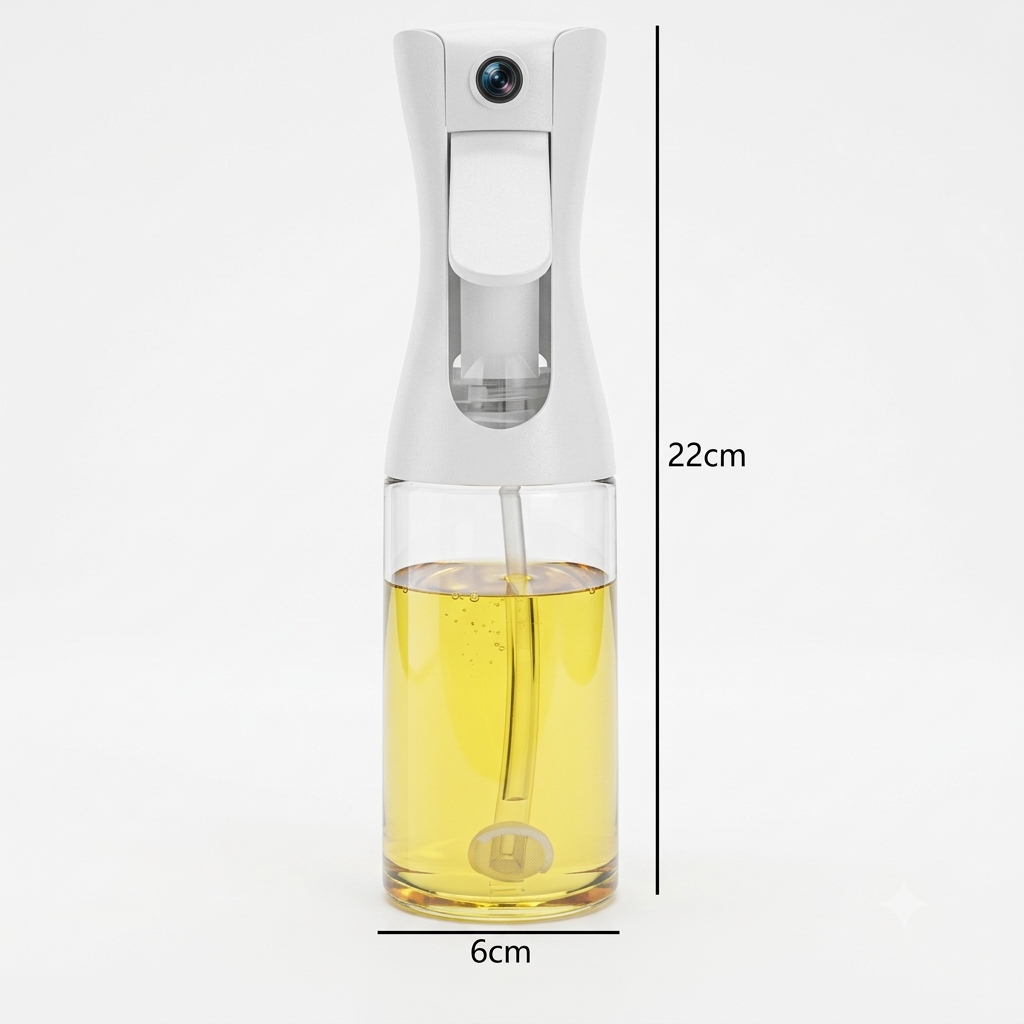 Push-Type Oil Spray Bottle 300ml – Refillable Cooking Oil Sprayer for Kitchen & Household Use.