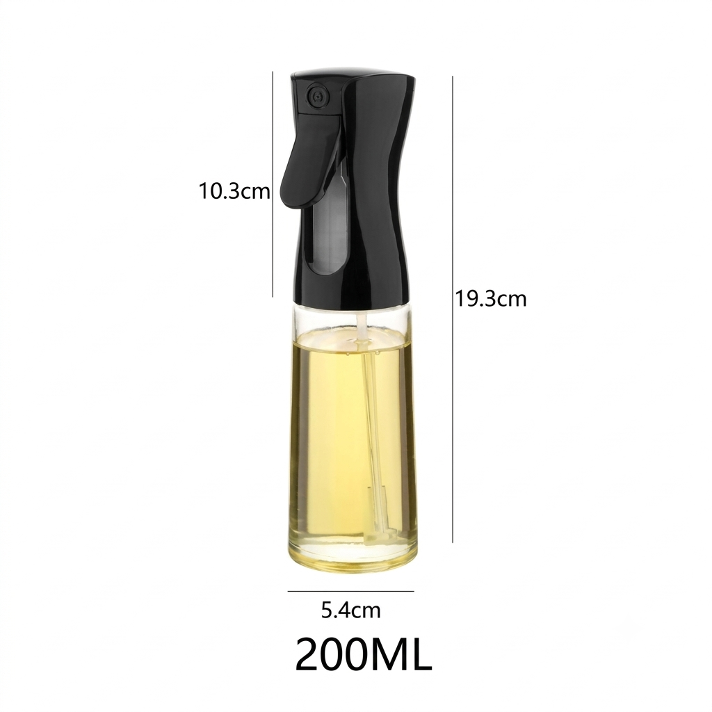 Push-Type Oil Spray Bottle 300ml – Refillable Cooking Oil Sprayer for Kitchen & Household Use.