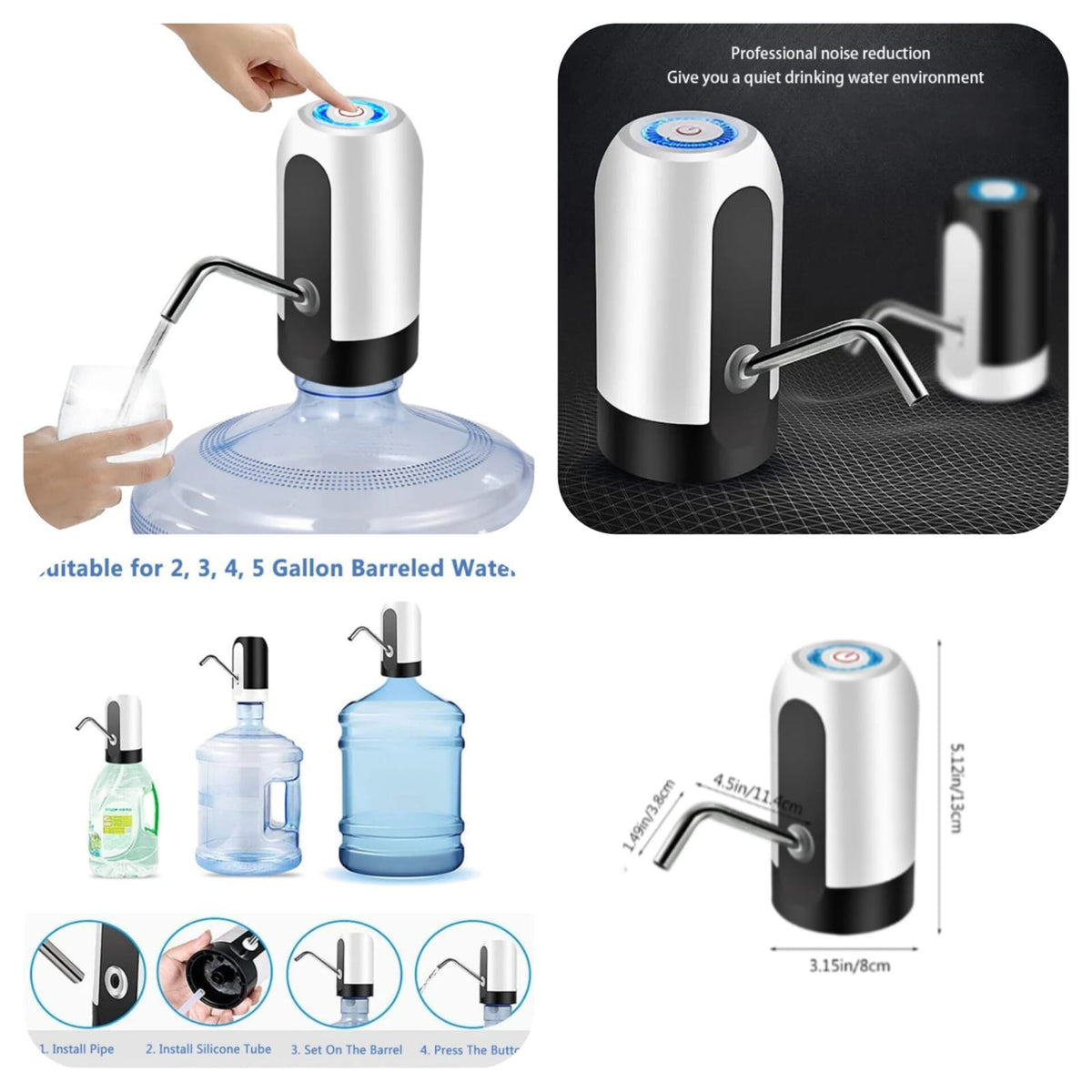Touch Switch Automatic Water Pump with 1200mAh Rechargeable Battery