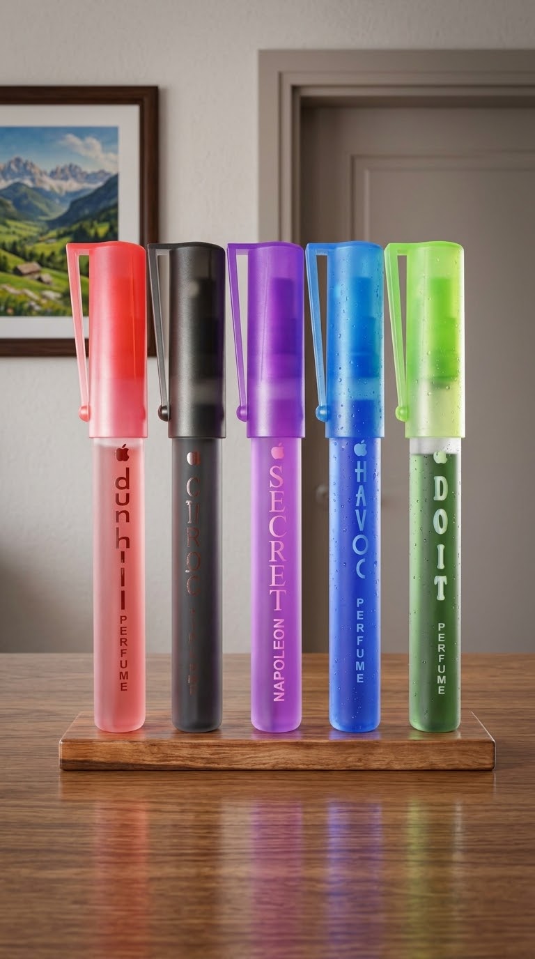 Unisex Long-Lasting Pocket Perfumes – Multi-Color Pack of 6 | Portable Fragrance Set