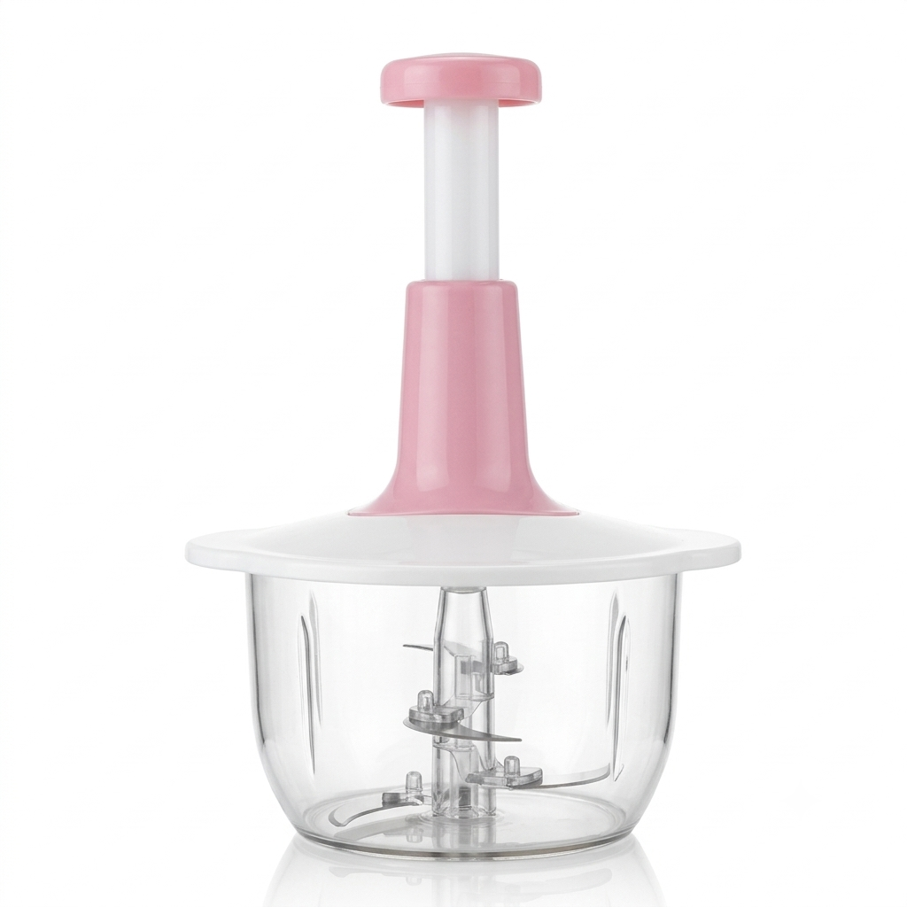 Manual Hand Chopper 2L – ABS Plastic Pull-Cord Food Processor for Meat, Vegetables & Fruits