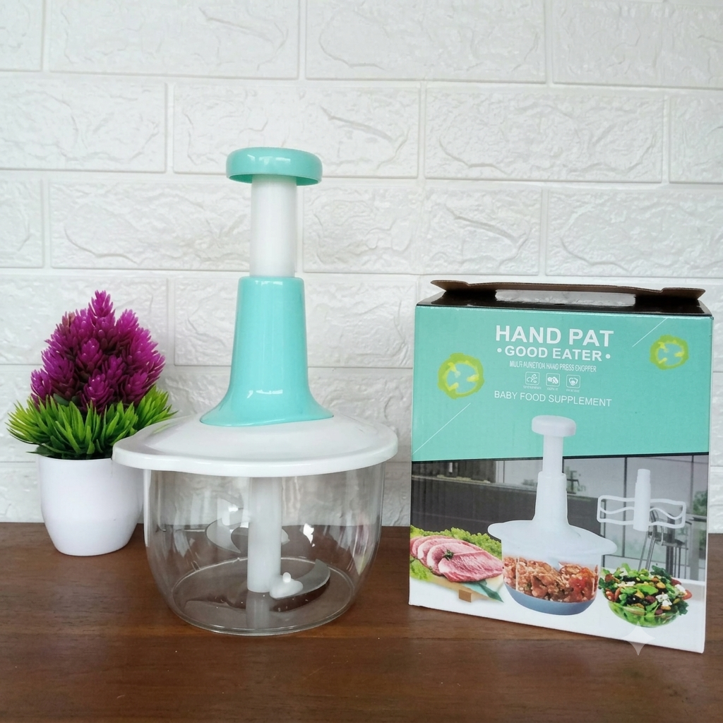 Manual Hand Chopper 2L – ABS Plastic Pull-Cord Food Processor for Meat, Vegetables & Fruits